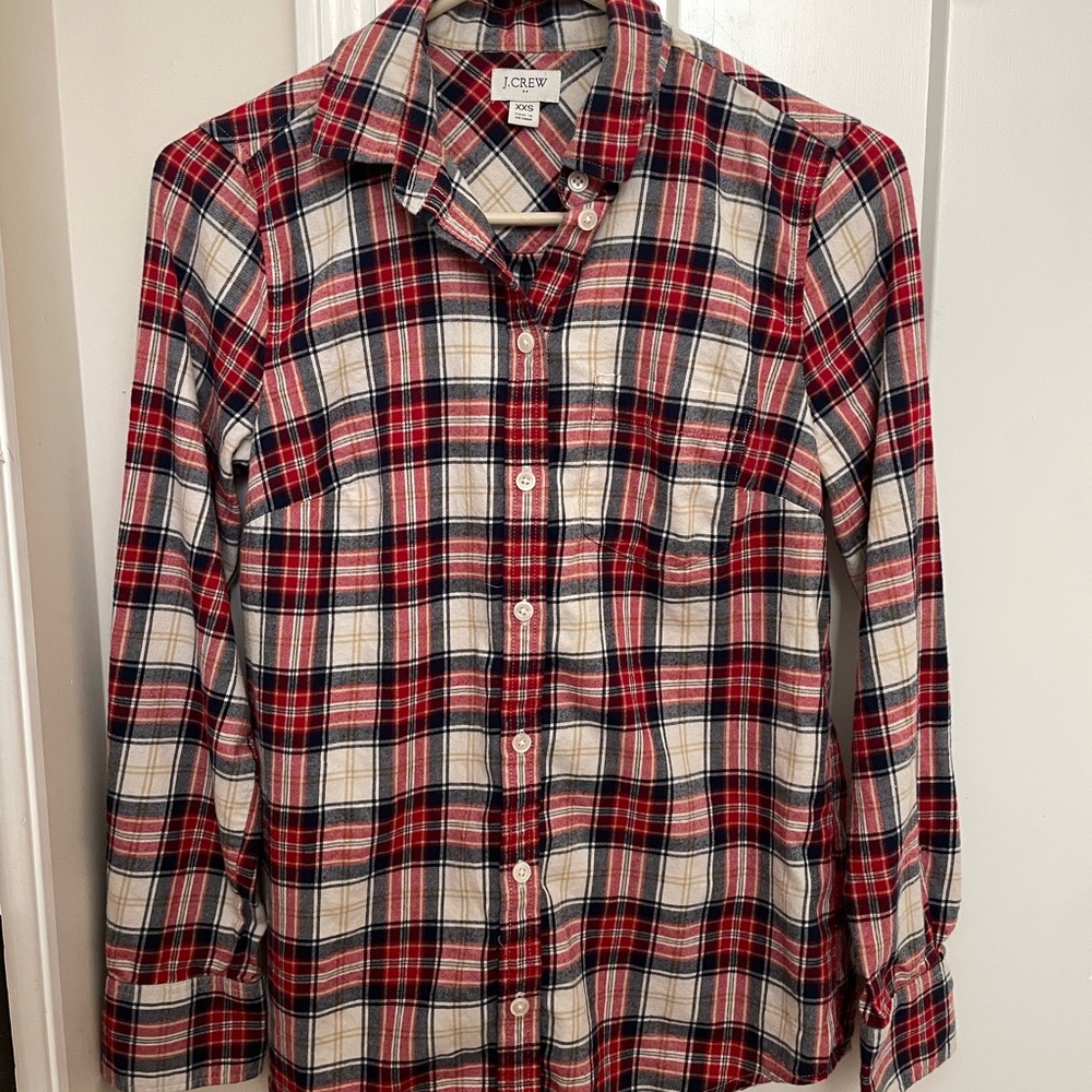J. Crew Women’s Red Plaid Shirt XXS